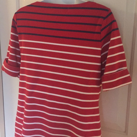 Karen Scott Red White and Blue short sleeve shirt - Picture 5 of 7